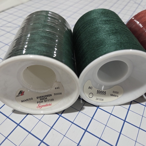 Signature Evergreen and Rust Thread Spools - Picture 2 of 4